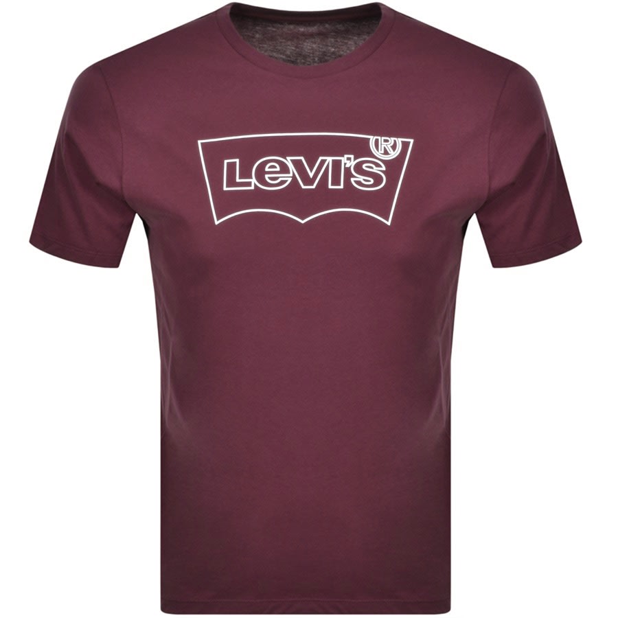 Alternative Image for ProductLevis Logo Crew Neck T Shirt Burgundy1